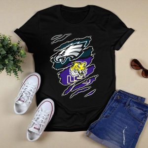 Philadelphia Eagles Lsu Tigers Ripped T-Shirt