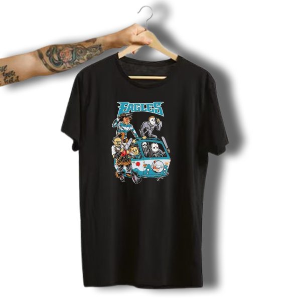 Philadelphia Eagles Nfl Horror Movie Characters Halloween Van T Shirt t shirt 1