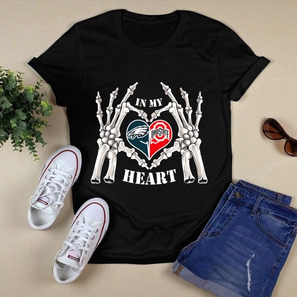 Philadelphia Eagles Ohio State Buckeyes In My Heart T Shirt Black 1