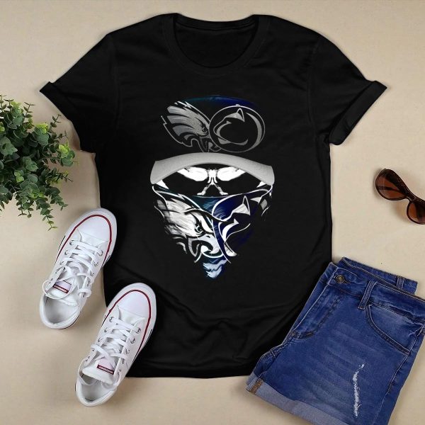 Philadelphia Eagles Penn State Nittany Lions Face Cover Hat T Shirt Black 1
