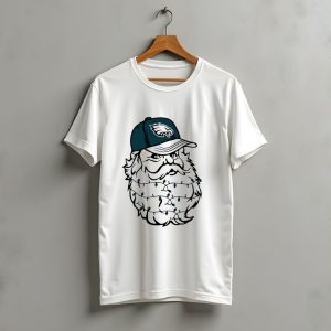 Philadelphia Eagles Santa Hat Christmas Lights Beard T-Shirt