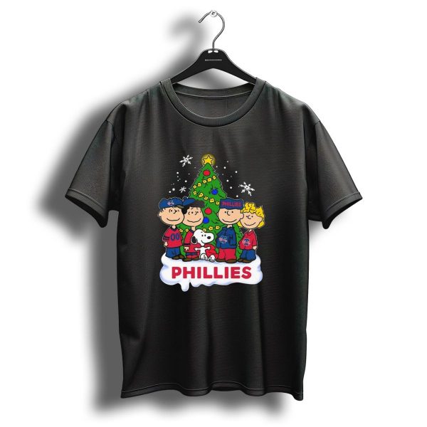 Philadelphia Phillies Snoopy Peanuts Christmas Tree T Shirt 1 t shirt 1