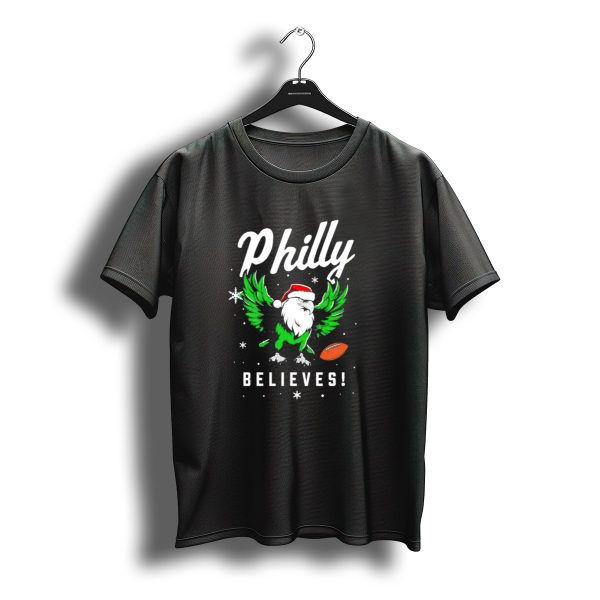 Philly Believes Christmas Eagles Football Santa T Shirt t shirt 1