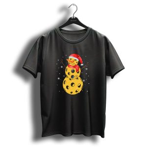 Pickleball Christmas Snowman Funny Pickleball Play T-Shirt