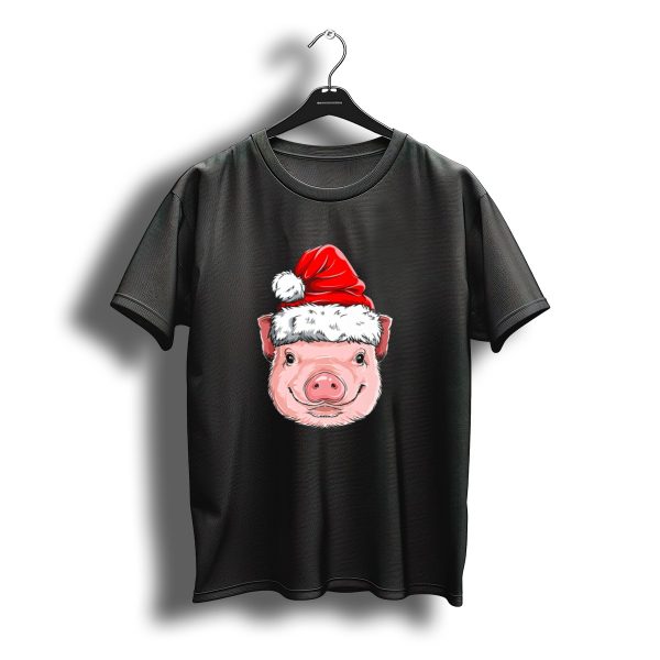 Pig In Santa Hat Christmas Farmer Girl Holiday Festive Xmas T Shirt t shirt 1