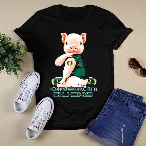 Pig Wearing Oregon Ducks Football Jersey T Shirt 1