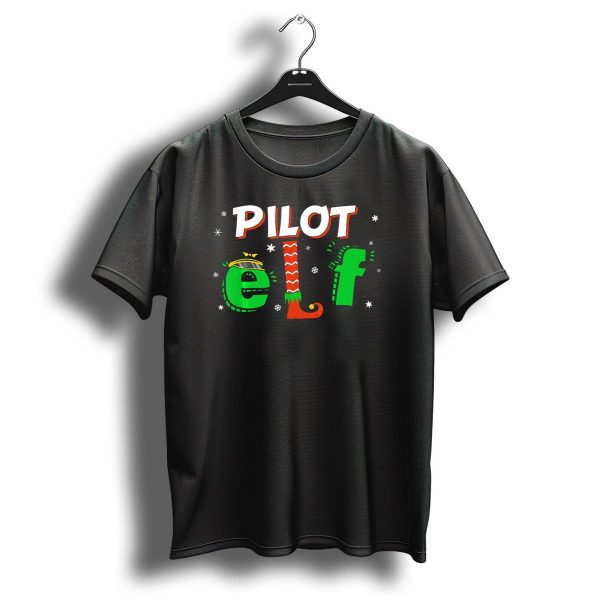 Pilot Elf Christmas Matching Group Festive Holiday Snowflakes T Shirt 1 t shirt 1