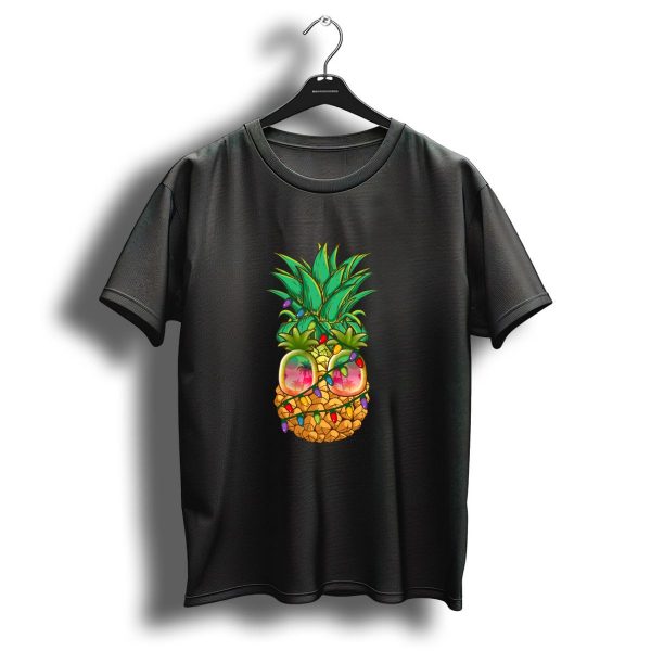 Pineapple Christmas Tree Lights Xmas Sunglasses Tropical Holiday T Shirt 1 t shirt 1