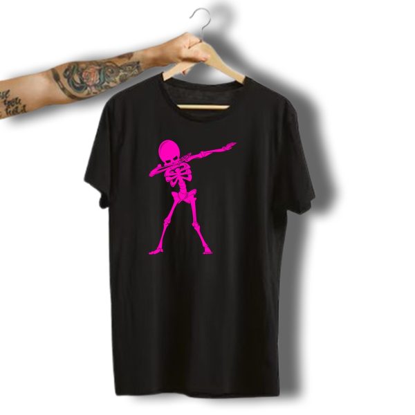 Pink Dabbing Skeleton Halloween Dancing Monster Iconic Pose T Shirt 1 t shirt 1