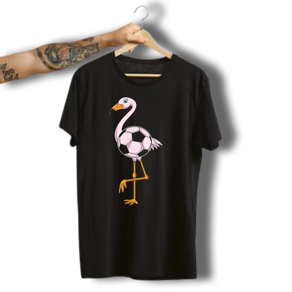 Pink Flamingo Pumpkin Halloween Soccer Lover Girls Flamingo With Soccer Ball Body T Shirt t shirt 1