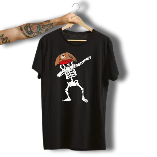 Pirate Skeleton Dabbing Halloween Skull Hat T Shirt 1 t shirt 1
