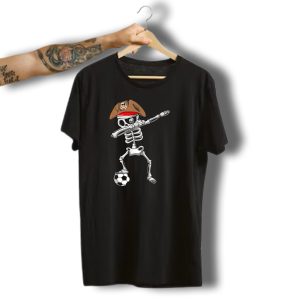 Pirate Skeleton Dabbing Halloween Soccer T-Shirt