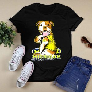 Pittbull Michigan Wolverines M Football Fan T-Shirt