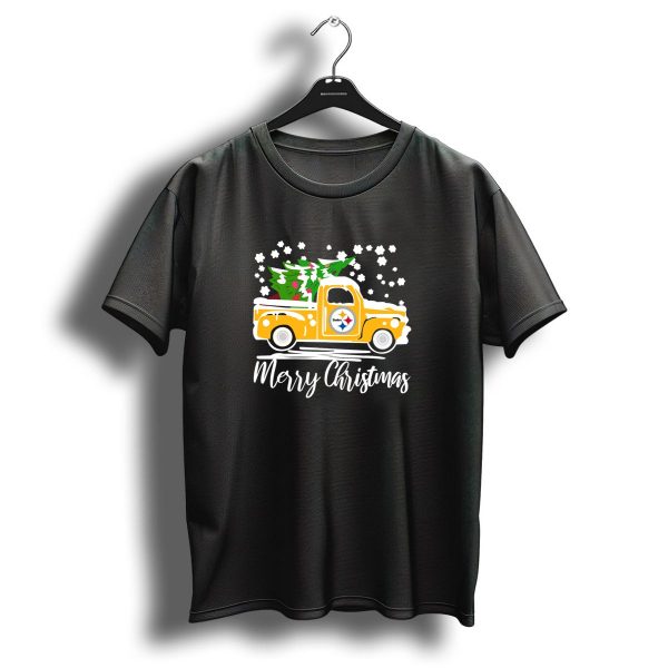 Pittsburgh Steelers Merry Christmas Vintage Car With Christmas Tree T Shirt 1 t shirt 1