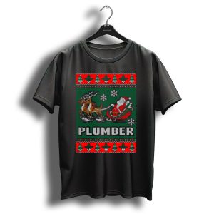 Plumber Christmas Santa Reindeer Sleigh Ugly T Shirt