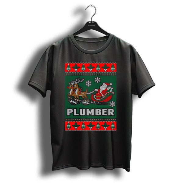 Plumber Christmas Santa Reindeer Sleigh Ugly T Shirt 1 t shirt 1
