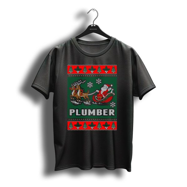 Plumber Christmas Santa Reindeer Sleigh Ugly T Shirt t shirt 1