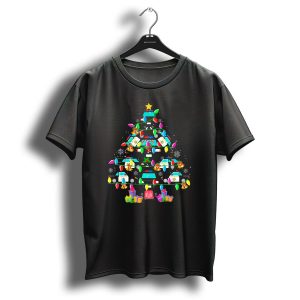 Police Car Christmas Tree Funny Policeman Holiday Lights T-Shirt