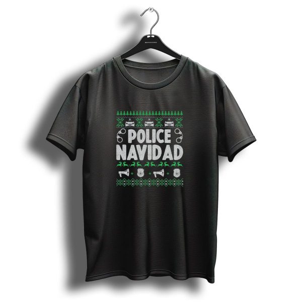 Police Navidad Christmas For Police Officers Handcuffs And Patrol Car Festive T Shirt 1 t shirt 1