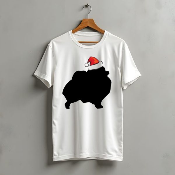 Pomeranian Christmas Santa Hat T Shirt t shirt 1