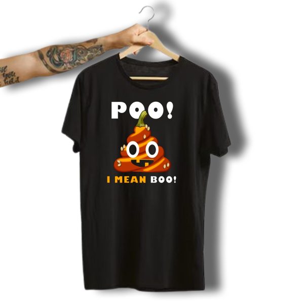 Poo I Mean Boo Pumpkin Halloween Costume Poo T Shirt t shirt 1