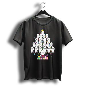 Poodle Christmas Tree With Festive Lights And Presents T Shirt