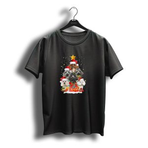 Poodle Dogs In Santa Hats With Christmas Tree And Presents T-Shirt
