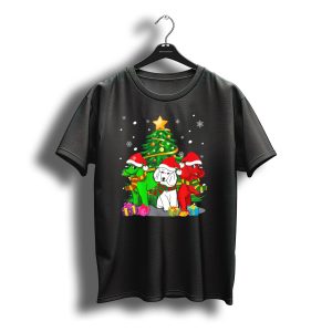Poodle Family Christmas Time With Santa Hats And Gifts T-Shirt
