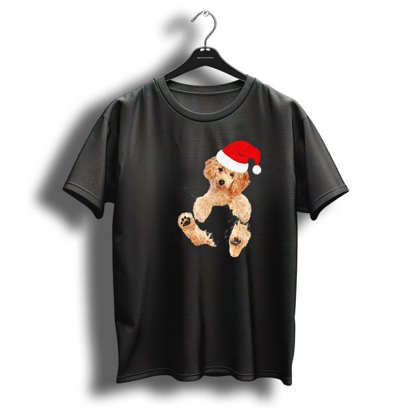 Poodle In Santa Hat Christmas Pocket T Shirt 1 t shirt 1