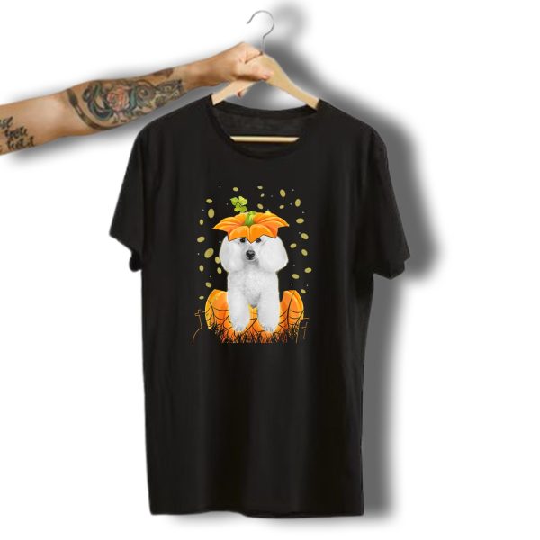 Poodle Inside Jack O Lantern Pumpkin With Halloween Vibe T Shirt t shirt 1