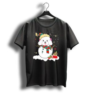 Poodle Lover Merry Christmas Xmas Costume Snowman Holiday Cheer T-Shirt