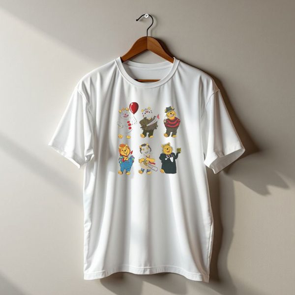 Pooh Bear Halloween Horror Characters Pennywise Jason T Shirt t shirt 1