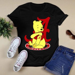 Pooh With Alabama Crimson Tide T Shirt