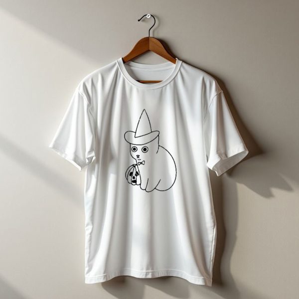 Poorly Drawn Cats Witch Hat Pumpkin Halloween T Shirt t shirt 1