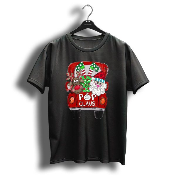 Pop Claus Christmas Santa Reindeer Back Truck T Shirt 1 t shirt 1