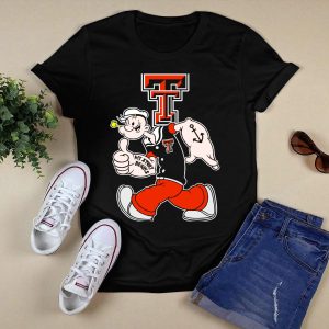 Popeye Thumbs Up Texas Tech Red Raiders Logo Mashup T-Shirt
