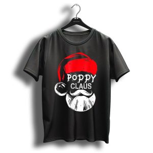 Poppy Claus Santa Hat Beard Christmas Fun T Shirt