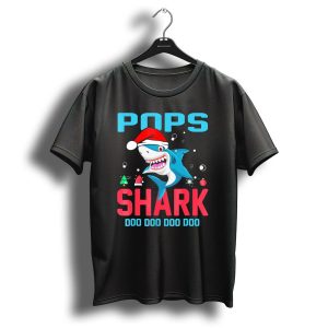 Pops Shark Doo Doo Doo Doo Santa Hat Christmas T Shirt