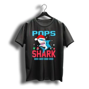 Pops Shark Doo Doo Doo Doo Santa Hat Christmas T-Shirt
