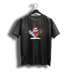 Powerpuff Girls Christmas Santa Reindeer Snow Scene T-Shirt