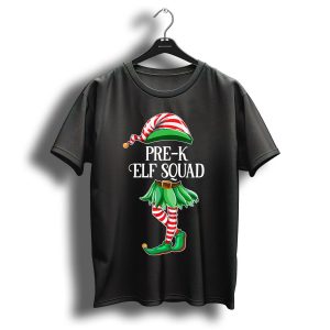 Pre K Elf Squad Christmas Hat And Costume T-Shirt