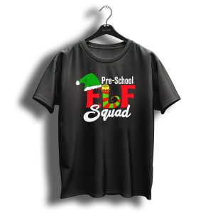 Pre School Elf Squad Christmas Teacher Holiday Hat And Stocking T-Shirt