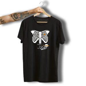 Pregnant Skeleton Baby Costume Halloween Maternity Hiyah Skeleton Baby Ninja T-Shirt
