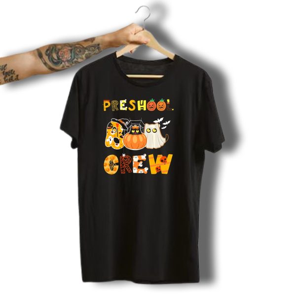 Preschool Halloween Crew Preschool Teacher Ghost Pumpkin Bat T Shirt t shirt 1