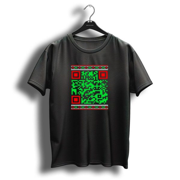 President Trump Qr Code Festive Christmas Pattern Holiday T Shirt 1 t shirt 1