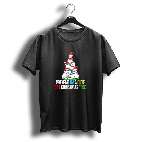 Pretend IM A Cute Cat Christmas Tree Cat Lovers T Shirt 1 t shirt 1