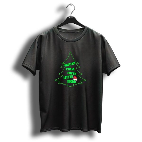 Pretend IM A Cute Little Christmas Tree With Santa Hat T Shirt 1 t shirt 1