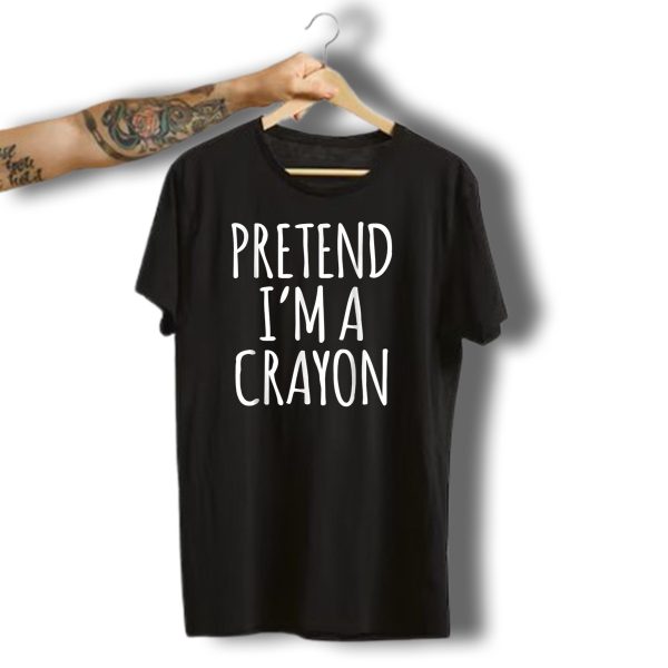 Pretend IM A Funny Lazy Halloween Blue Crayon Costume T Shirt t shirt 1