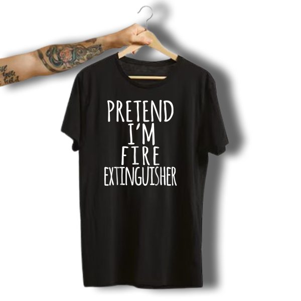 Pretend IM A Funny Lazy Red Fire Extinguisher Halloween Costume T Shirt t shirt 1