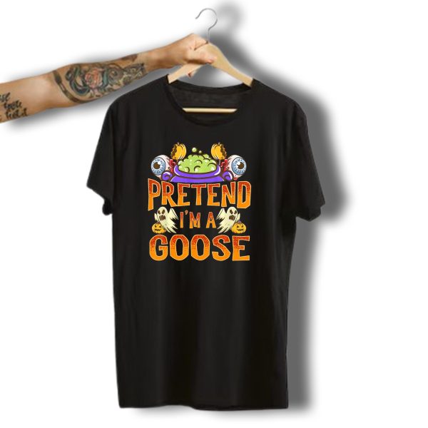Pretend IM A Goose Halloween Ghosts And Eyeballs Cauldron T Shirt t shirt 1